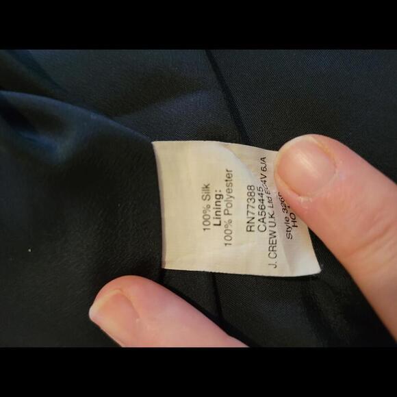 J CREW size 2 navy blue & white dots silk sleeveless blouse - Picture 5 of 6